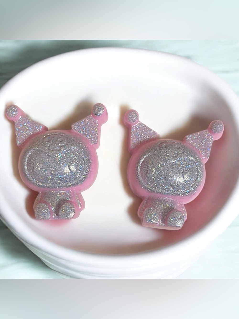 Mint glitter Soaps set of 2 - 2x1in 4oz each Shea butter based